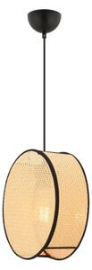 Závesné svietidlo BIG DRUM s lankom 1xE27/60W/230V, béžová/čierna