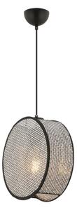 Luster na lanku BIG DRUM 1xE27/60W/230V sivá/čierna