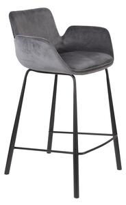 Tmavosivé zamatové barové stoličky v súprave 2 ks 91,5 cm Brit – Zuiver