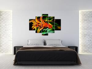 Obraz oranžovej kytice (150x105 cm)