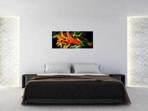 Obraz oranžovej kytice (120x50 cm)