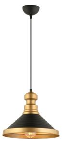 Závesný luster na lanku MONZA 1xE27/40W/230V, priemer 30 cm, čierna/zlatá