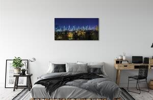 Obraz na plátne Nočná panoráma Varšavy 100x50 cm