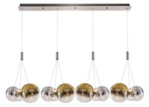 LED luster na lanku ENNA 12xG9/5W/230V 3000K dymová/zlatá