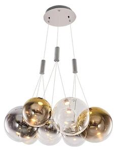 LED luster na lanku ENNA 9xG9/5W/230V 3000K dymová/zlatá