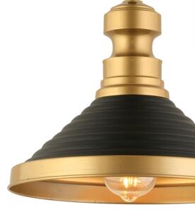 Závesný luster na lanku MONZA 1xE27/40W/230V, priemer 30 cm, čierna/zlatá