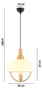 Luster na lane MONZA 1xE27/40W/230V pr. 30 cm krémová/zlatá