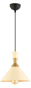 Luster na lanku MONZA 1xE27/40W/230V pr. 25 cm krémová/zlatá