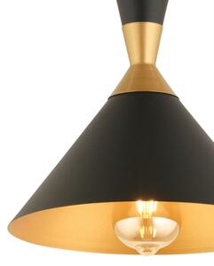 Závesný luster MONZA na lanku 1xE27/40W/230V pr. 25 cm čierna/zlatá