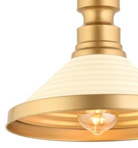 Elegantné závesné svietidlo na kábli MONZA 1xE27/40W/230V, priemer 30 cm, krémová/zlatá