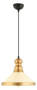 Elegantné závesné svietidlo na kábli MONZA 1xE27/40W/230V, priemer 30 cm, krémová/zlatá