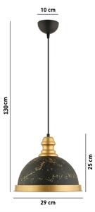 Závesný luster na lanku MONZA 1xE27/40W/230V pr. 29 cm čierna/bronzová