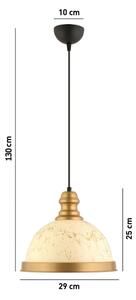 Luster na lanku MONZA 1xE27/40W/230V pr. 29 cm krémová/bronzová