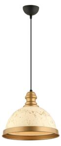 Luster na lanku MONZA 1xE27/40W/230V pr. 29 cm krémová/bronzová