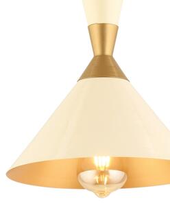 Luster na lanku MONZA 1xE27/40W/230V pr. 25 cm krémová/zlatá