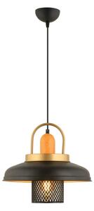 Závesný luster na lanku MONZA 1xE27/40W/230V pr. 32 cm čierna/zlatá