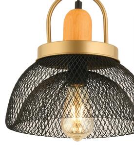 Závesný luster MONZA 1xE27/40W/230V, priemer 29 cm, čierna/zlatá