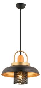 Závesný luster na lanku MONZA 1xE27/40W/230V pr. 32 cm čierna/zlatá