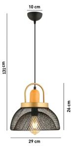 Závesný luster MONZA 1xE27/40W/230V, priemer 29 cm, čierna/zlatá