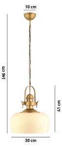 Závesné svietidlo na lanku MONZA 1xE27/40W/230V pr. 30 cm krémové/bronzové