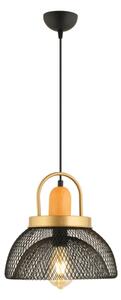 Závesný luster MONZA 1xE27/40W/230V, priemer 29 cm, čierna/zlatá