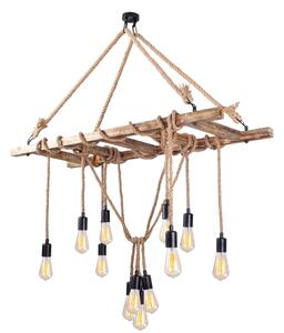 Luster na lanku EREBOS 12xE27/40W/230V hnedý