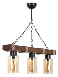 Luster na reťazi JASMIN 3xE27/40W/230V hnedá/béžová