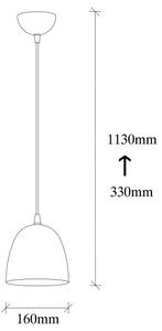 Závesné svietidlo na lane TATTOO 1xE27/40W/230V pr. 16 cm čierne