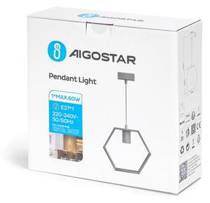 Aigostar - LED drevený luster na lane 1xE27/9W/230V 2200K borovica