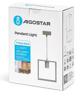 Aigostar - LED drevený luster na lanku 1xE27/9W/230V 2200K borovica