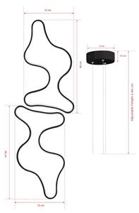 LED luster na lanku DUPLE ARTISAN LED/80W/230V 6500K čierna