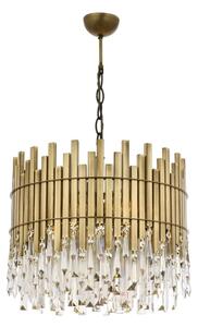 Luster na reťazi CRYSTALLINE, 6xE27/40W/230V, priemer 40 cm, mosadz