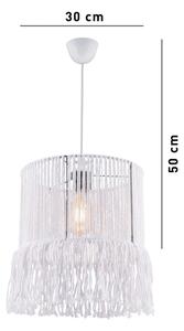 Závesný luster NESS MACRAME na lanku 1xE27/40W/230V biely