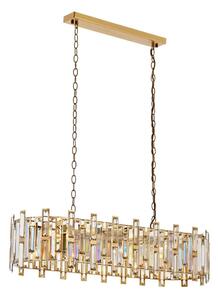 Luster na reťazi CRYSTALLINE 13xE14/40W/230V zlatý