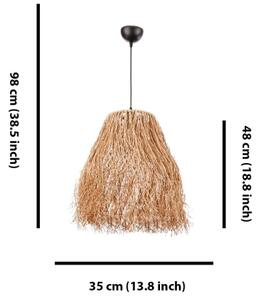 Závesný luster FRINGE na lanku 1xE27/40W/230V rafia