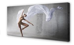 Obraz canvas Žena tancuje biely materiál 100x50 cm