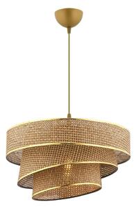 Luster na lanku COUPER 1xE27/60W/230V hnedá/zlatá