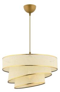 Luster na lanku COUPER 1xE27/60W/230V biela/zlatá