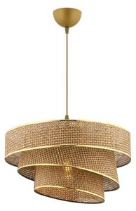 Luster na lanku COUPER 1xE27/60W/230V hnedá/zlatá