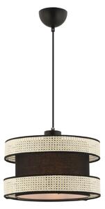 Závesný luster na lanku HALO 1xE27/60W/230V čierna/krémová