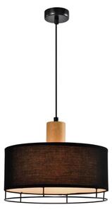 Závesný luster ARDI na lanku, 1xE27/40W/230V, čierna/hnedá