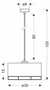 Závesný luster ARDI na lanku, 1xE27/40W/230V, čierna/hnedá
