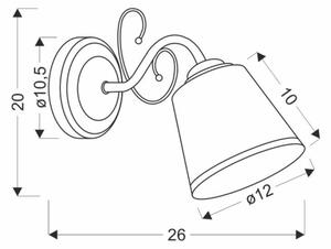 Nástenné svietidlo LOSANNA 1xE14/40W/230V mosadz