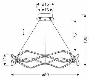 LED luster na lankách VAVE LED/28W/230V ružové zlato