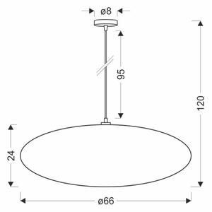 Luster na lanku CAFEE 1xE27/40W/230V pr. 66 cm biela