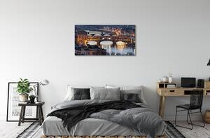 Obraz na plátne Italy Bridges noc rieka 100x50 cm