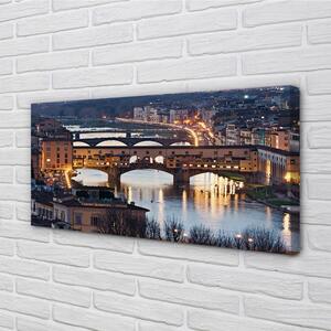 Obraz na plátne Italy Bridges noc rieka 100x50 cm