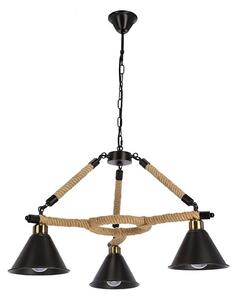 Luster na reťazi NEGRU 3xE27/40W/230V čierna/hnedá