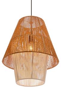 Závesný luster na lane AFRICA 1xE27/40W/230V pr. 40 cm hnedá/krémová