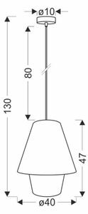 Závesný luster na lane AFRICA 1xE27/40W/230V pr. 40 cm hnedá/krémová